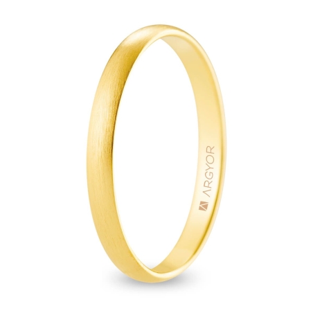 Alianza de boda media caña oro amarillo 9k acabado satinado 2.5mm