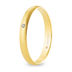 Alianza de boda oro amarillo 9k acabado hielo con diamante 3 mm