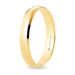 Alianza de boda media caña oro amarillo 9k acabado pulido 3.5mm
