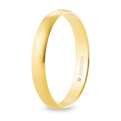 Alianza de boda media caña oro amarillo 9k acabado satinado 3.5mm