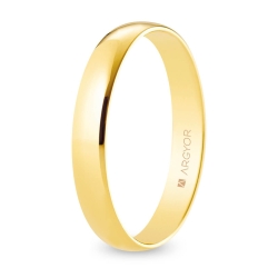 Alianza de boda oro amarillo 9k acabado pulido interior plano 3.5 mm