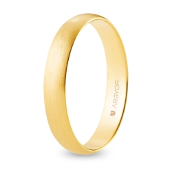 Alianza de boda media caña oro amarillo 9k acabado satinado 4mm