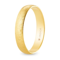 Alianza de boda oro amarillo 9k acabado hielo interior plano 4 mm