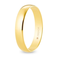 Alianza de boda oro amarillo 9k acabado pulido interior plano 4 mm