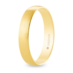 Alianza de boda oro amarillo 9k acabado satinado interior plano 4 mm