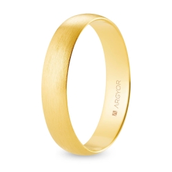 Alianza de boda media caña oro amarillo 9k acabado satinado 4.5 mm