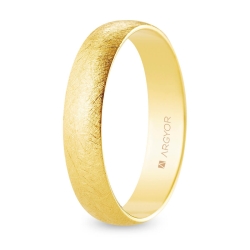 Alianza de boda oro amarillo 9k acabado hielo interior plano 4.5 mm