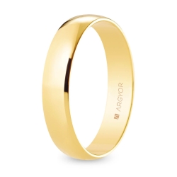 Alianza de boda oro amarillo 9k acabado pulido interior plano 4.5 mm
