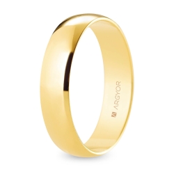 Alianza de boda oro amarillo 9k acabado pulido interior plano 5 mm