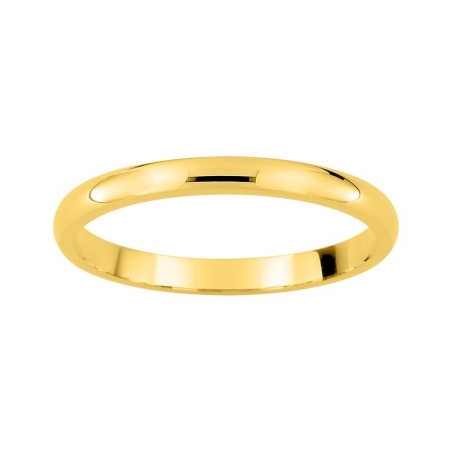 Alianza de boda oro amarillo 9k media caña pulida fina 2 mm