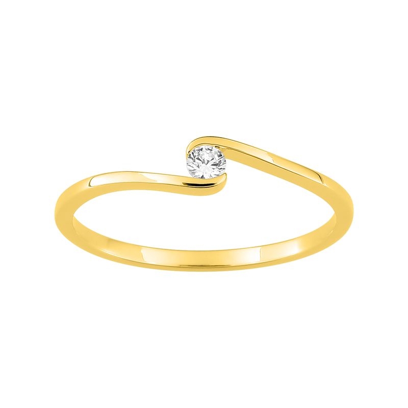 Anillo oro amarillo 9k diamante 0.06ct GH P2