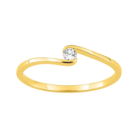 Anillo oro amarillo 9k diamante 0.06ct GH P2