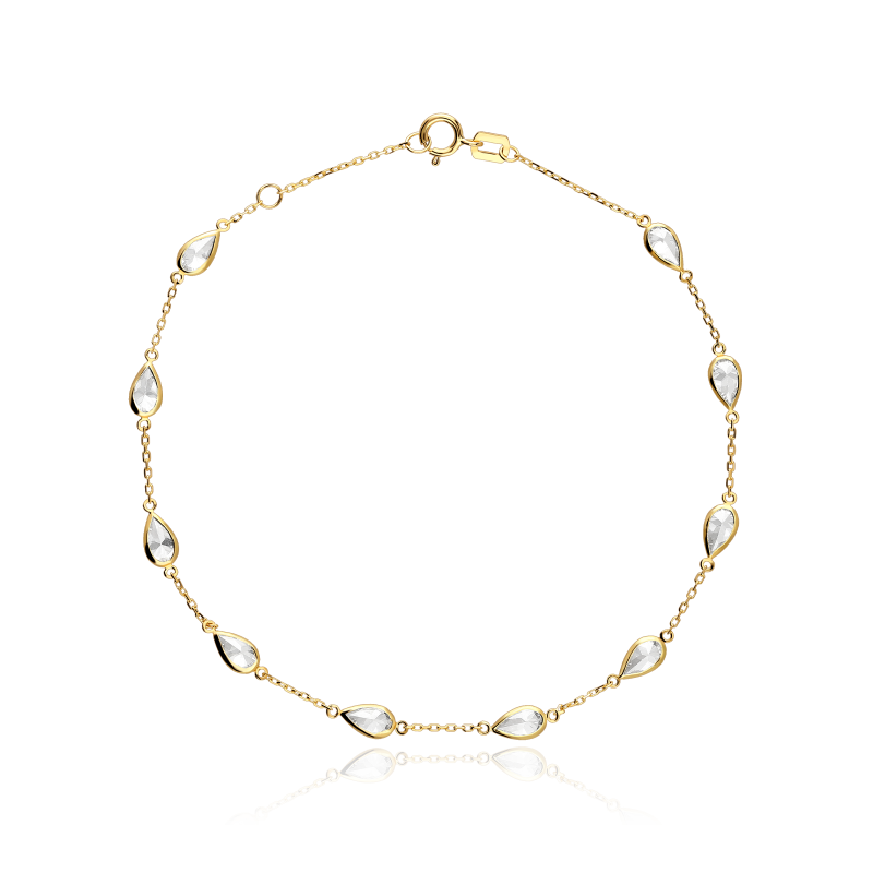 Pulsera Oro 18k y circonitas "Tears"