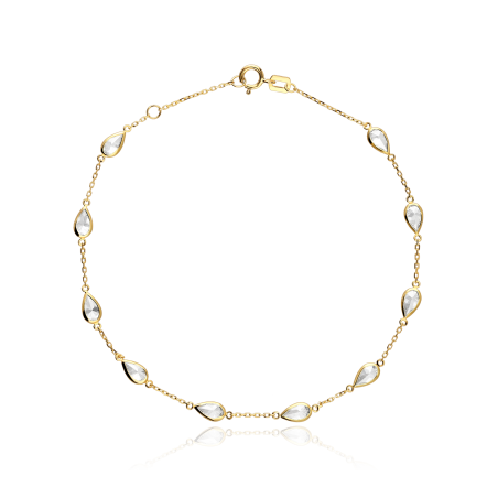 Pulsera Oro 18k y circonitas "Tears"