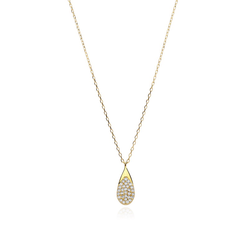 Gargantilla Oro 18k y circonitas "Goccia"