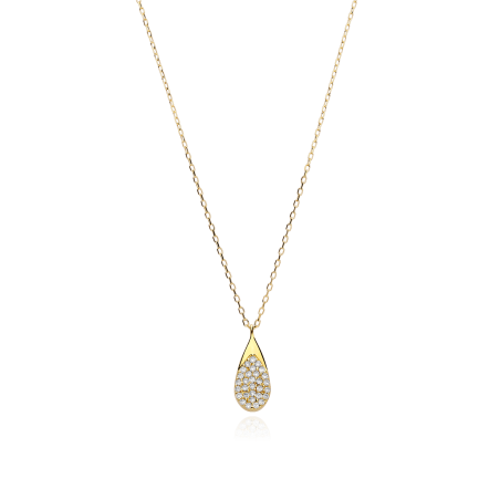 Gargantilla Oro 18k y circonitas "Goccia"