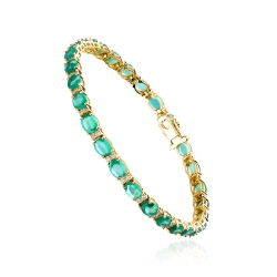 Pulsera Oro 18k Esmeraldas y Diamantes "Bleckede"