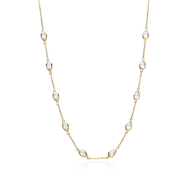 Gargantilla Oro 18k y circonitas "Tears"