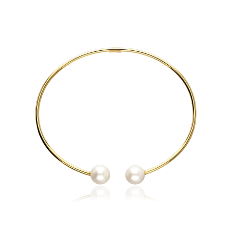 Pulsera rígida Oro 18k y perlas "Alrien"