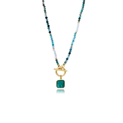Collar Viceroy Acero Dorado Y Piedras Verdes 14279C01016