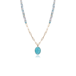 Collar Viceroy Dorado Amazonita Turquesa 14278C01014