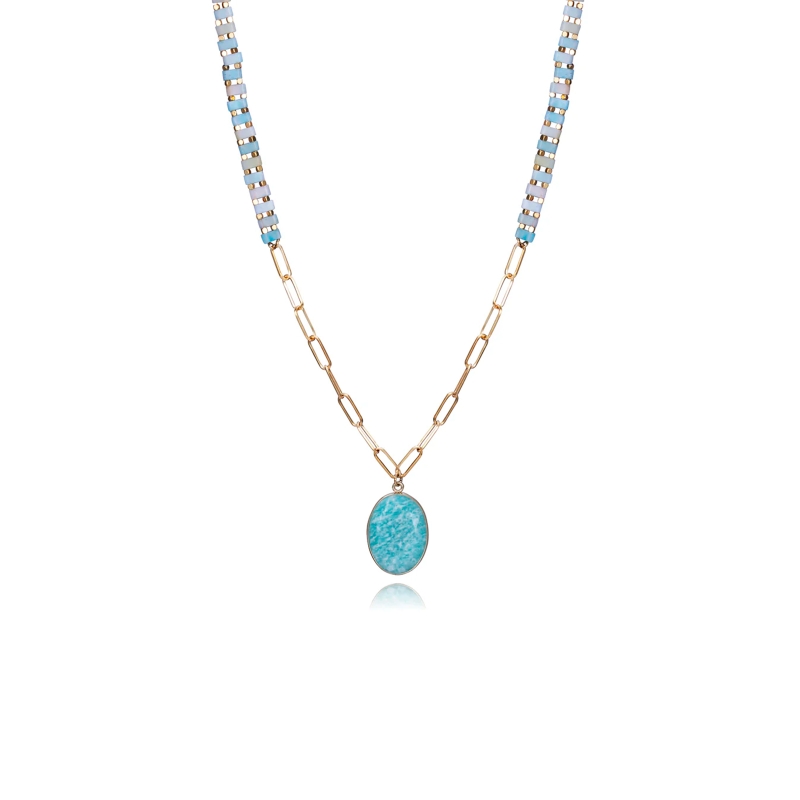 Collar Viceroy Dorado Amazonita Turquesa 14278C01014