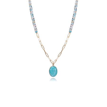 Collar Viceroy Dorado Amazonita Turquesa 14278C01014