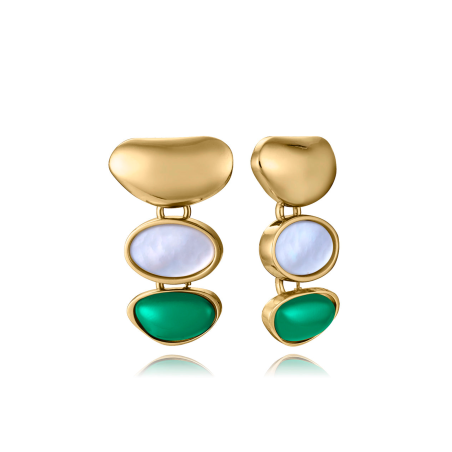 Pendientes Viceroy Acero Dorado Y Piedra Natural 14348E01019