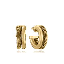 Pendientes Viceroy Acero Dorado Aro Abierto Doble 14345E01012