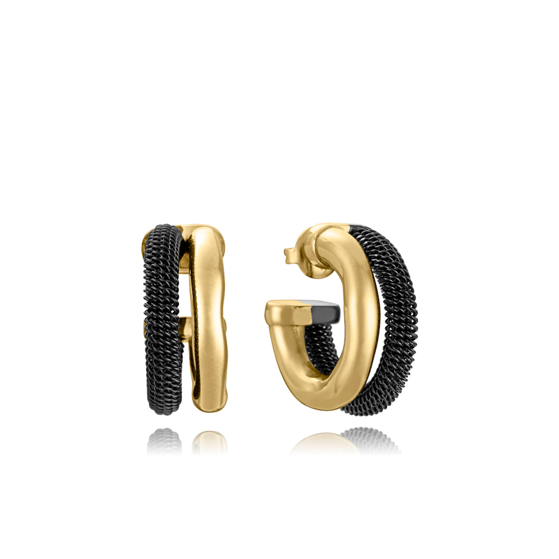 Pendientes Viceroy Acero Bicolor Aro Abierto Doble 14347E01010