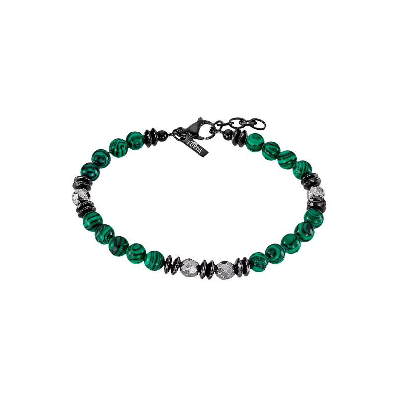 Pulsera Lotus Style Acero Bolas Verdes LS2452-2/1