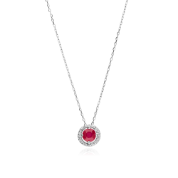 GARGANTILLA "COLOR LIFE" ORO BLANCO 18K RUBI Y CIRCONITAS