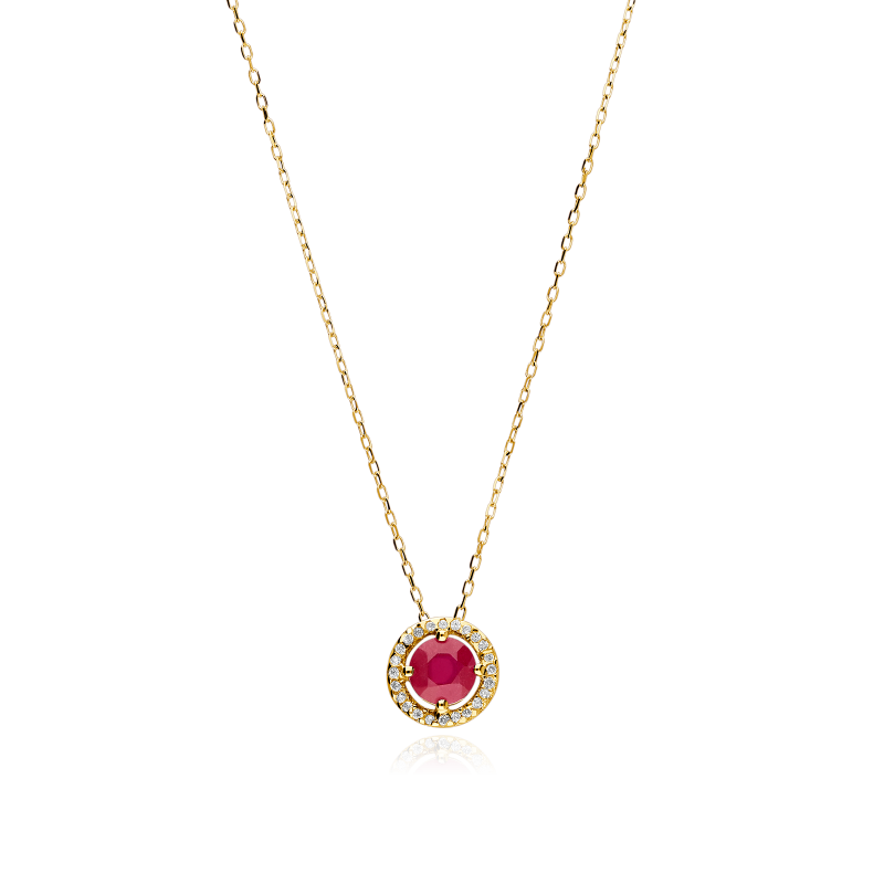 GARGANTILLA "COLOR LIFE" ORO 18K RUBI Y CIRCONITAS