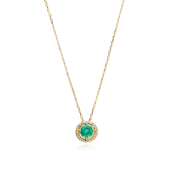 GARGANTILLA "COLOR LIFE" ORO 18K ESMERALDA Y CIRCONITAS