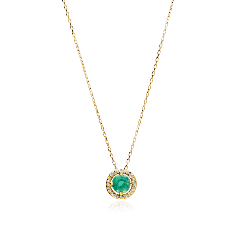 GARGANTILLA "COLOR LIFE" ORO 18K ESMERALDA Y CIRCONITAS