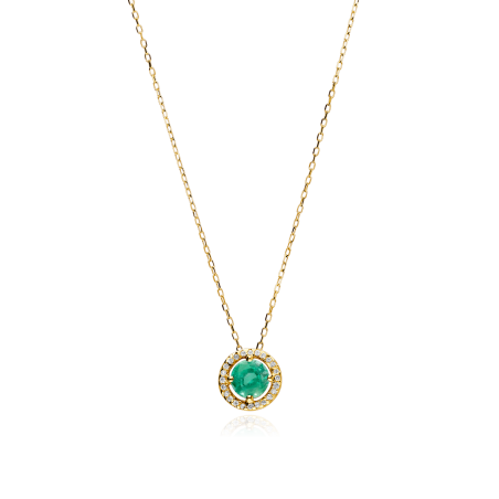 GARGANTILLA "COLOR LIFE" ORO 18K ESMERALDA Y CIRCONITAS