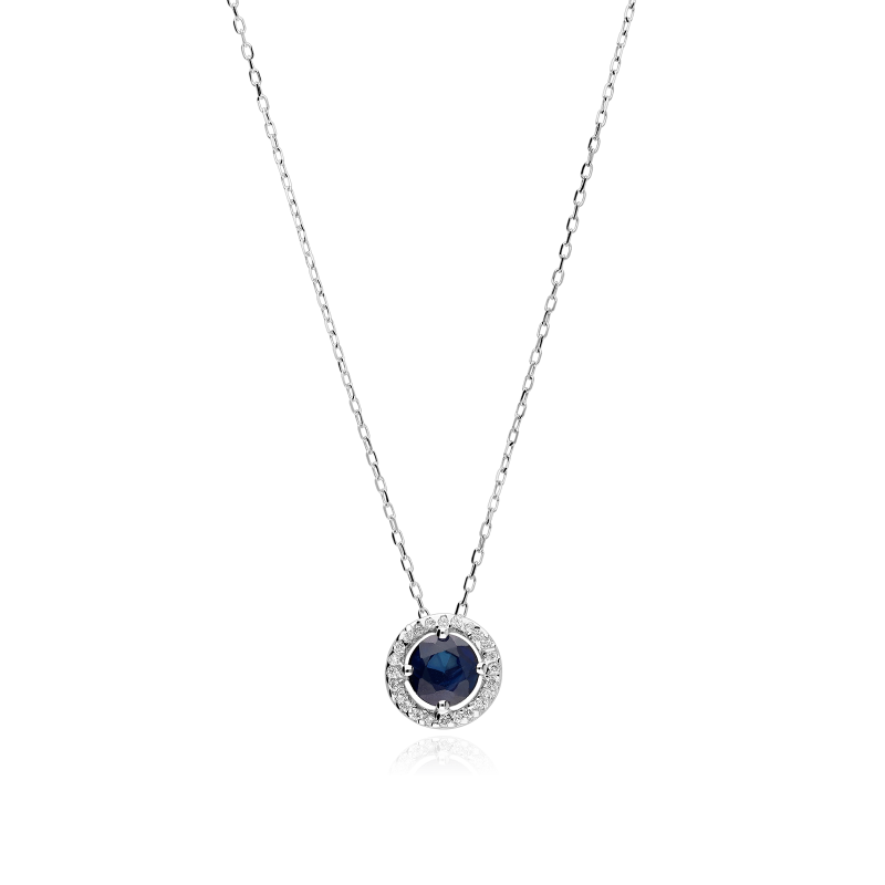 GARGANTILLA "COLOR LIFE" ORO BLANCO 18K ZAFIRO Y CIRCONITAS