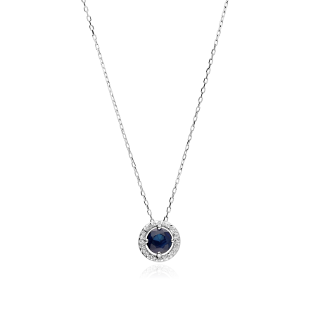 GARGANTILLA "COLOR LIFE" ORO BLANCO 18K ZAFIRO Y CIRCONITAS