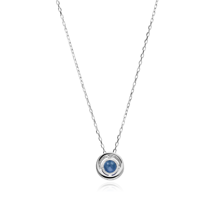 GARGANTILLA "COLOR LIFE" ORO BLANCO 18K ZAFIRO Y CIRCONITAS