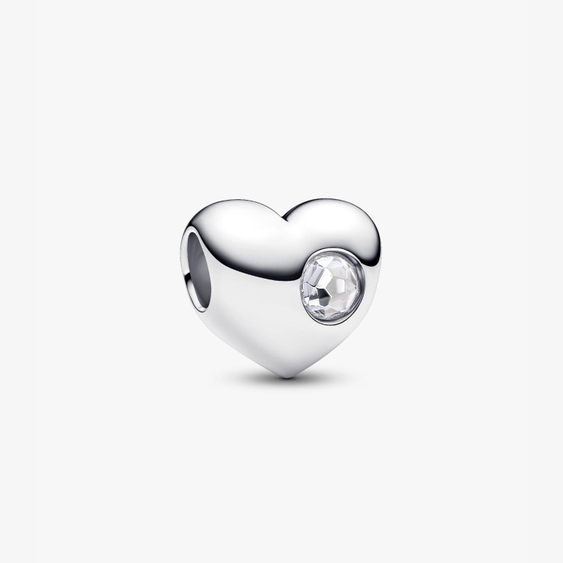 Charm Pandora Corazón Grabable Blanco 794161C04