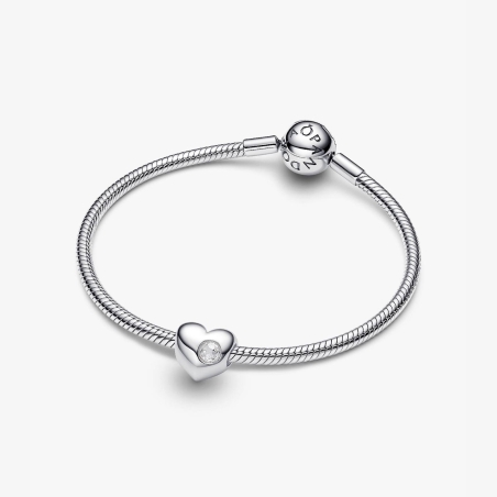 Charm Pandora Corazón Grabable Blanco 794161C04