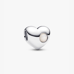 Charm Pandora Corazón Grabable Blanco 794161C06