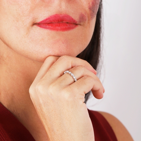 Anillo Plata de primera ley y circonitas "Tiana"