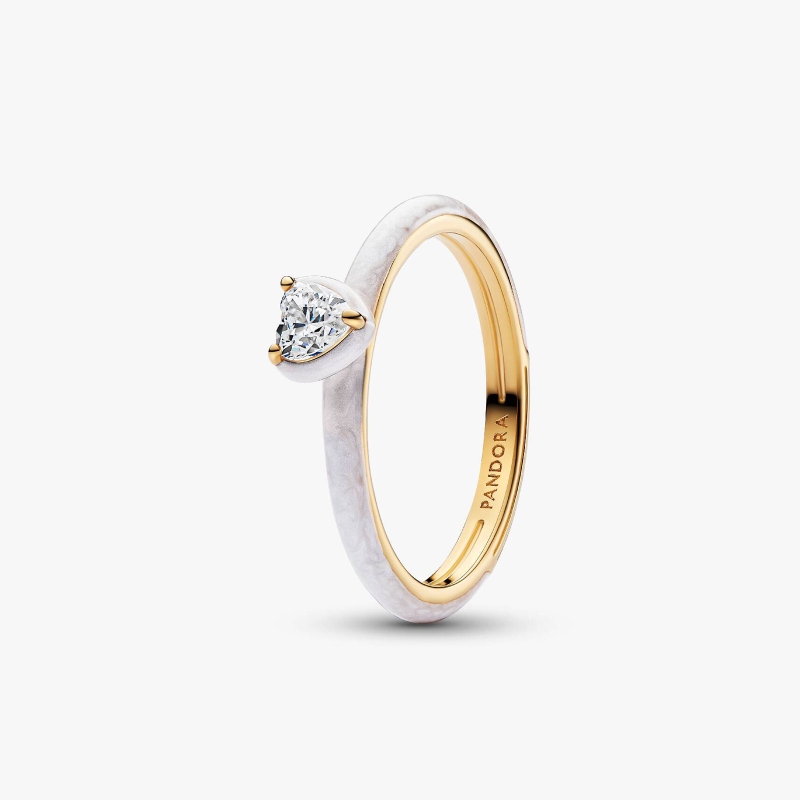 Anillo Pandora Corazón Blanco 163088C01 Anillo Pandora Corazón Blanco 163088C01