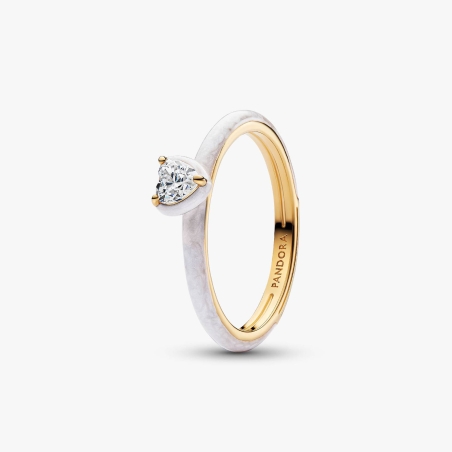 Anillo Pandora Corazón Blanco 163088C01 Anillo Pandora Corazón Blanco 163088C01