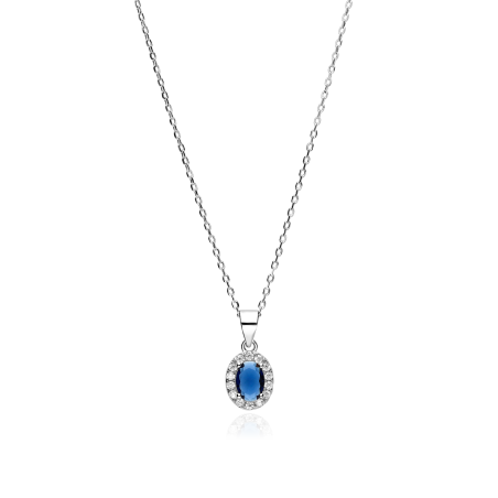 Gargantilla Plata ley y circonitas azul "Eyre"