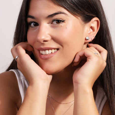 Pendientes Oro Blanco 18k y Diamantes 0.25cts "Versalles"