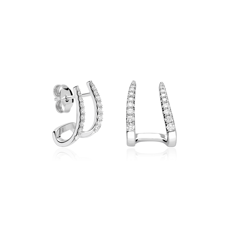 Pendientes Oro blanco 18k Diamantes 0.34 cts "Jade"