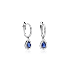 Pendientes Oro 18k zafiros y diamantes 0.41cts "Altenberg"