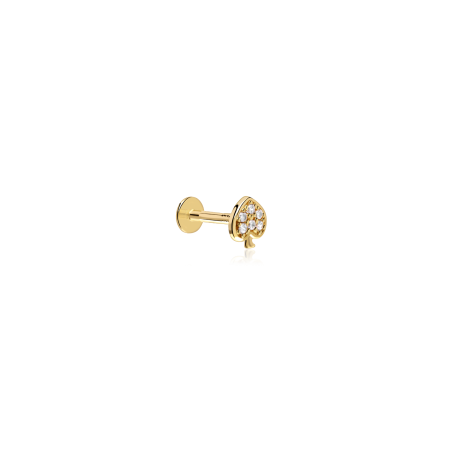 Pendiente piercing Oro 18k y circonitas "Pica"